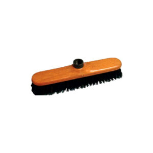 Balai soie noir 29 cm droit monture vernis teck sortie 45 mm