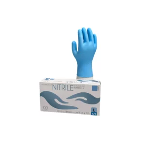 Gant nitrile bleu non poudré contact Alimentaire France